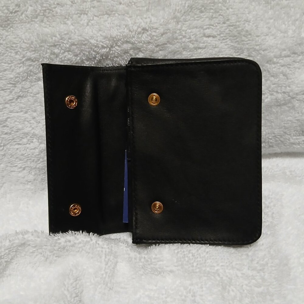 Royce Black Leather Mens Exec Wallet with Dual Snap Closure RFID -- NIB